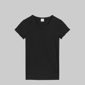 NWT LESET Pointelle Slim Fit Tee Size S